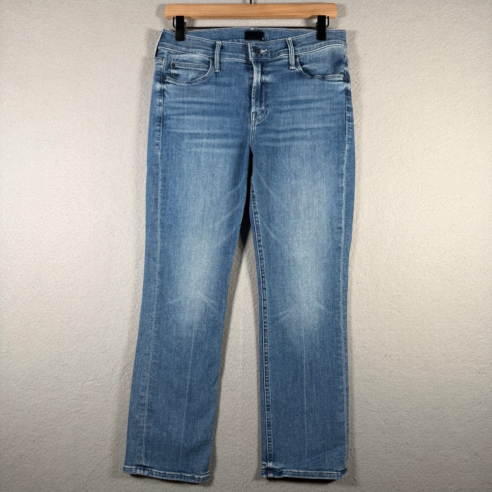 Mother Lil Mid Rise Dazzler Ankle Jeans We The Animals Blue P686-104 Size 30
